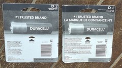 Lot of 2 Duracell 2 Pack D Alkaline 10 Years in Storage Batteries (March, 2033)