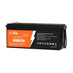 LiTime LiFePO4 12V 200Ah PLUS 200A BMS 2560W Lithium Battery for Off-Grid RV