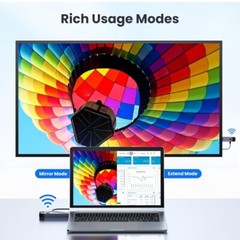 Wireless HDMI Transmitter and Receiver, Multiple Working Modes Support 4, 100ft