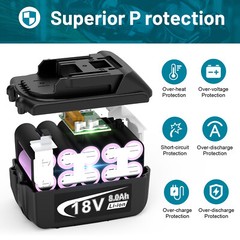 2 Pack 6.0Ah 18V For Makita LXT Lithium-Ion BL1840 BL1850 BL1860B Tool Battery