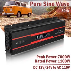 7000W Power Inverter DC 12V 24V To AC 110V 220V Pure Sine Wave Solar Converter