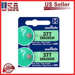 2 FRESH NEW MURATA / SONY 377 SR 626SW Silver Oxide SR626 V377 Watch Battery
