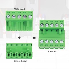 20 Set 5 Pin 5mm 0.2 Inch Pitch PCB Mount Screw Terminal Block Connector