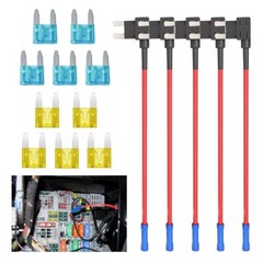 15PCS Fuse TAP Adapter Kit 12V 15 Amp 20Amp Car Add-a-circuit Mini ATM APM Blade