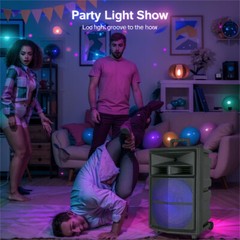 15″ Portable Party Wireless Speaker 10000W Super Bass / Lights USB TF AUX FM TWS