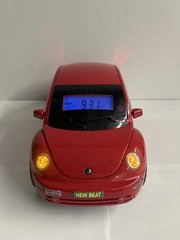 Sharper Image VW Beetle CD Player Radio Tested Working Alarm Clock Red Car GT113