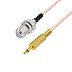 RedYutou F Type Female to 1/8″ 3.5mm Male Mono Plug Jack Adapter Coupler Conv…