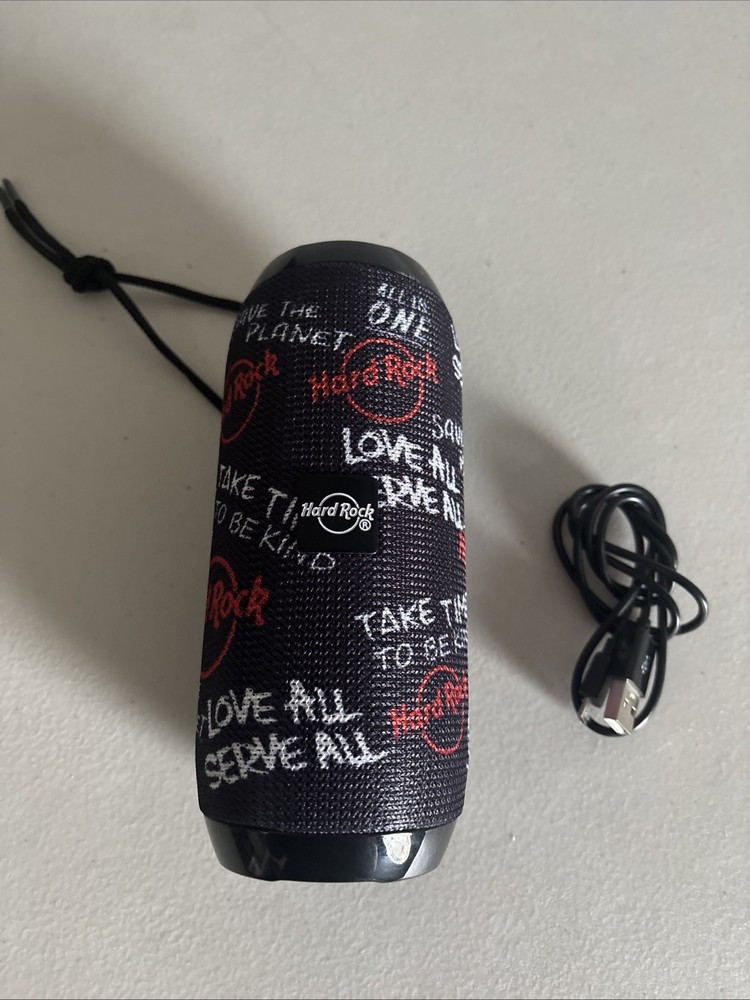 Hard Rock Cafe Wireless Bluetooth Portable Black Mesh Speaker In New Condition .