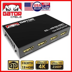 4K HDMI 2.0 Cable Repeater Mirror Splitter Amplifier HUB Box 3D 1 In 4 Out 1×4