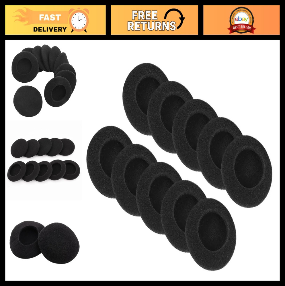 10 Pairs 40mm Foam Earpads Replacement Ear Covers for Headphones – Soft & Comfor