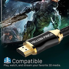 Braided 4K 3ft 6ft 10ft 15ft 25ft 30ft 50ft HDMI v2.0 Cable, Ultra-Speed, US lot
