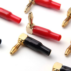 10Pcs Right Angle Banana Plugs – 4Mm/0.16″ 90 Degree Speaker Connector (Red and