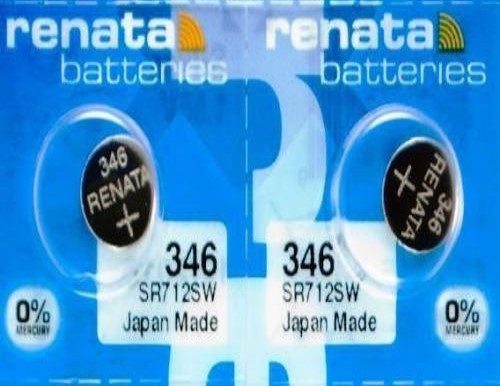 Renata 1.55V Button Cell Battery, 346 SR712SW 2 Pcs