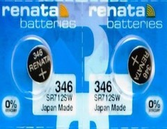 Renata 1.55V Button Cell Battery, 346 SR712SW 2 Pcs