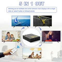 5 In 1 Out HDMI Switch 4K Splitter 5 Port Selector Switcher Hub IR Remote HDTV