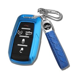 for Dodge RAM Key Fob Cover with Keychain Full Protection Durable ABS Blue