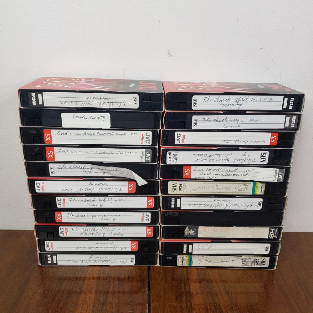 lot of 22 used blank VHS tape JVC RCA T-120 Various Brands Found Footage