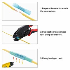 100X BLUE HEAT SHRINK BUTT CONNECTORS WIRE 14-16 GAUGE WATERPROOF WIRING