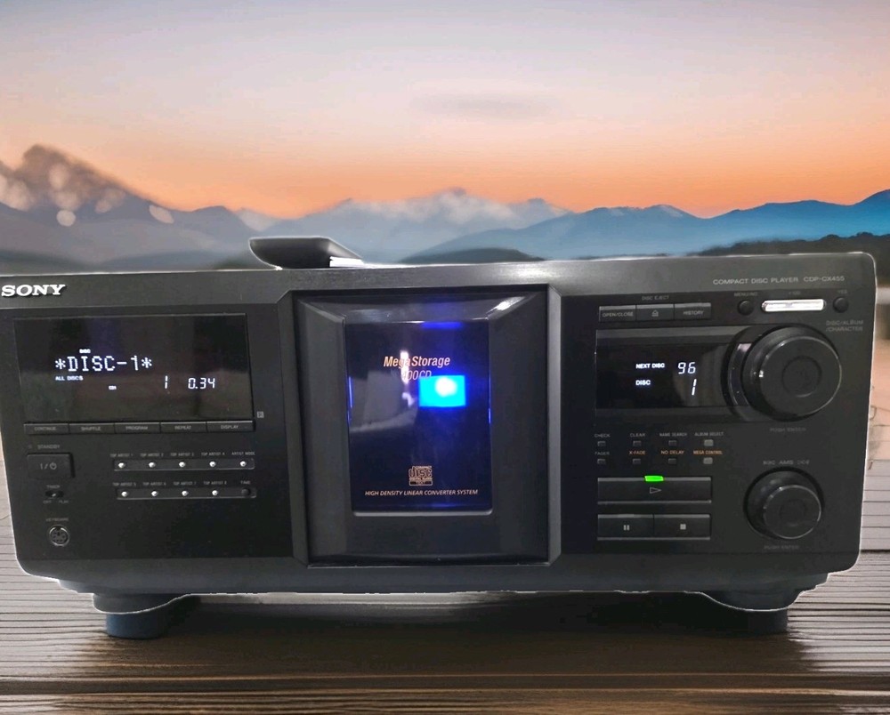 Sony CDP-CX455 CD Changer 400-Disc Black Refurbished w/Remote One Year Warranty