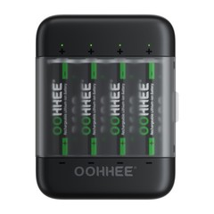 OOHHEE 4/8/12/16x AA 3600mWh Rechargeable Lithium Batteries 1.5V Charging Box