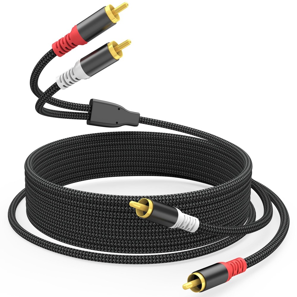 RCA Audio Cable 25FT – Dual Shielded Noise Durable Braided to Long Audio Cord…
