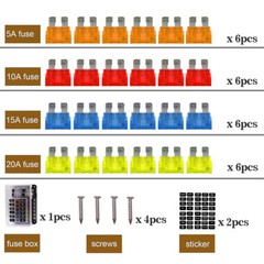 6/12 Way 12V 24V Auto Car Power Distribution Blade Fuse Holder Box Block Panel
