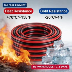 16 Gauge Wire 25FT, 16 AWG Red and Black 2 Conductor Speaker Wire Copper Clad Al