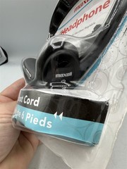 NEW MAXELL HP-100 HEADPHONES BLACK ADJUSTABLE HEADBAND 6′ FOOT CORD