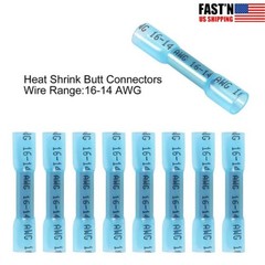 10-100PCS 16-14 AWG Wire Heat Shrink Butt Splice Connectors Seal Crimp Terminals