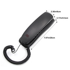 Black Corded Telephone Landline Phone for Home Office Desk Wall Mountable D3W1
