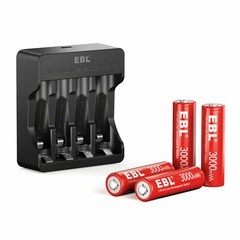 EBL 1.5V AA AAA Rechargeable Li-ion Batteries/ Optional 1.5V Charger Lot