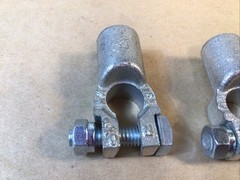 Positive & Negative 4/0 AWG Straight Barrel Top Post Battery Terminal Cable Ends