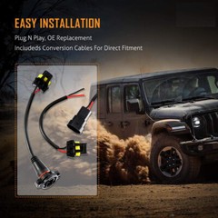 9in LED DRL Headlights For Jeep Wrangler JL Gladiator 2018-2024 4in Fog Light