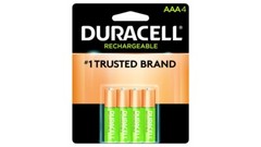 4 Duracell AAA Rechargeable NiMH Batteries (850 mAh, DX2400)