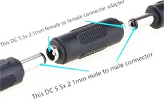 500 DC Coupler Female to Female 5.5mm 2.1mm Barrel Jack Power Connector Plug Lot