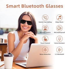 Smart Sunglasses, 5.3 Bluetooth Audio Glasses for Men Women, Remote Photography