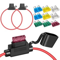 2 Pack 12 AWG Inline Fuse Holder 11.8 Inch 12V ATC/ATO Blade Fuse Holder with…