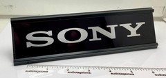 Sony Logo Desk Sign – Custom Black & Silver Aluminum Reversible Insert