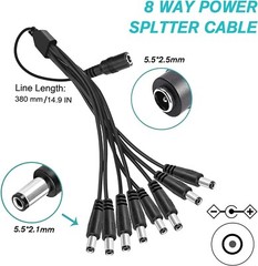 12VDC 2A Power Supply &8Way Split For CCTV Security Camera Q-See Night Owl Zmodo