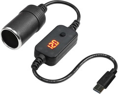USB C Male to 12V Cigarette Socket, USB to Car Cigarette Lighter Socket Converte