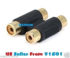 Female to Female 2 RCA Audio Coupler Adapter Cable Component