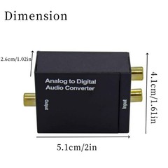 RCA to Optical Audio ADC 96KHz 24-bit Sampling Aluminum Body for Laptop/Receiver