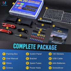 8 Gang Wireless Switch Panel – LED Light Bars Power Circuit Remote Control Box