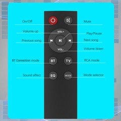 Wireless Bluetooth TV Sound Bar Theater Subwoofer Soundbar Computer Speaker 22”