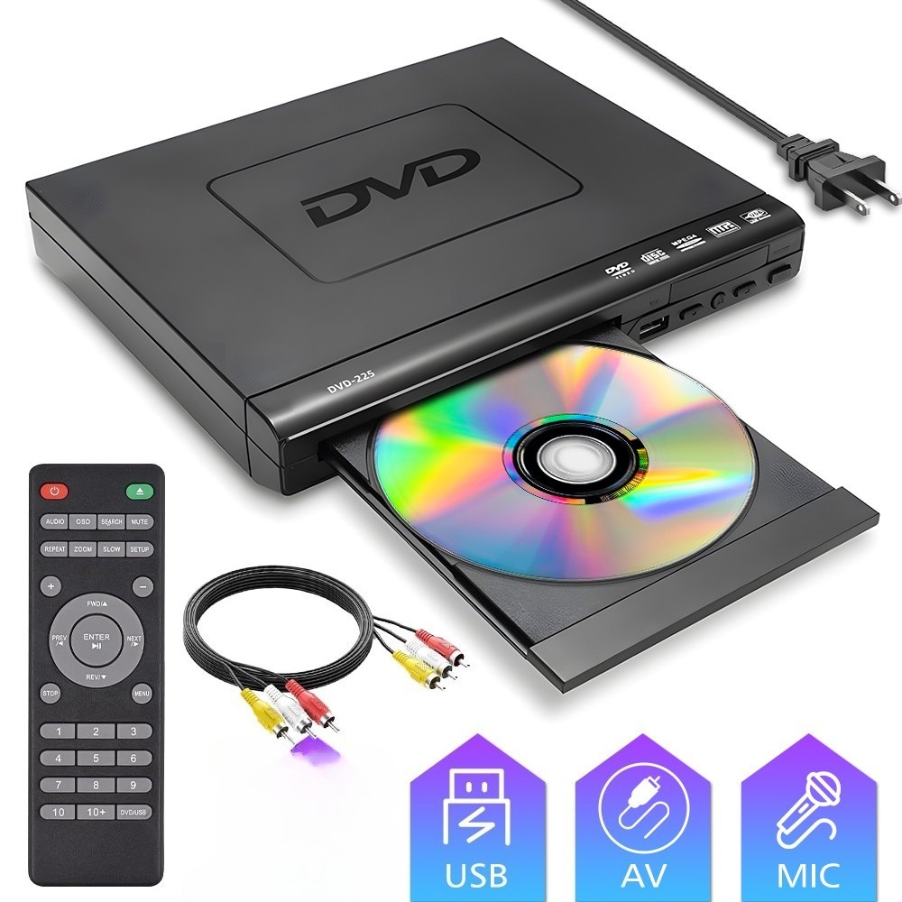 DVD Player for TV 1080P Region Free DVD Players for Smart TV Mini DVD AV+USB