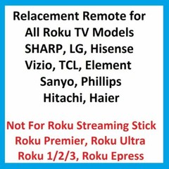 2 x Replacement Remote RC280-01 For TCL ROKU TV Radio Vudu 32FS3700 40FS3750 TCL