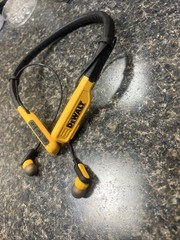 DeWalt Jobsite Pro Max Neckband Earphones in yellow and black