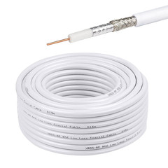 RG6 Dual Shield Cable 50FT, 18 AWG 75 Ohm Bare Copper Conductor RG6 Coaxial Cabl
