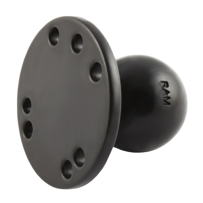 RAM 2.5″ Round Stainless Steel AMPS Base with 1.5″ Rubber Ball RAM-202SU