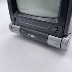 Vintage RCA 16-3006 5″ Black And White Portable TV With AM/FM Radio Box